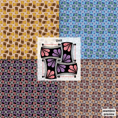 Ornamental Floral Seamless Pattern with Modular Unit Design