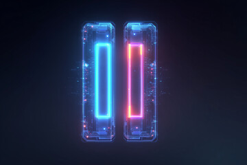 neon light bulb pause