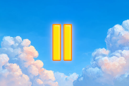 blue sky with clouds and floating pause - Powered by Adobe