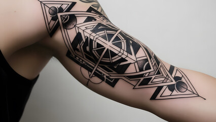 Minimalist art featuring symmetrical lines and shapes