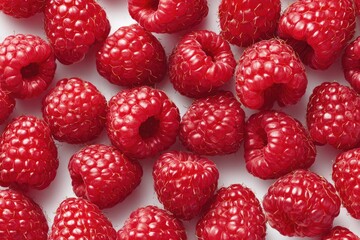 Vivid close-up captures a spread of ripe, red berries against a white background