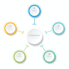Infographic 5 options design elements for your business data. Vector Illustration.