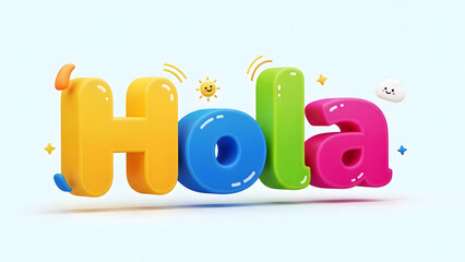 Friendly greeting word in a colorful style