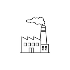 Obraz premium Illustration of Industrial Factory Emission with Smokestack in a Minimalist Style