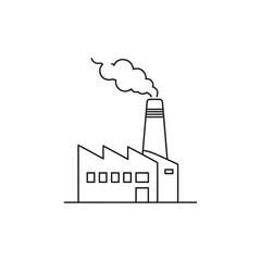 Obraz premium Industrial Factory Building Emitting Smoke in Daylight Urban Environment