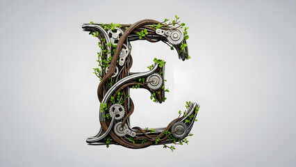 Creative typographic design of the fifth letter of the alphabet