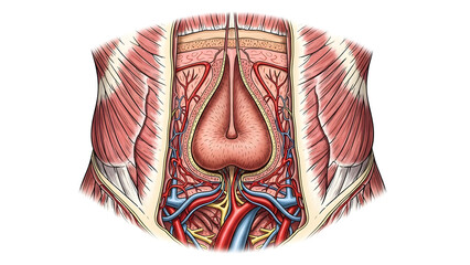 Detailed view of a male belly button and stomach area