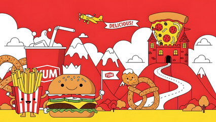 Iconic fast food imagery representing popular burger chain culture