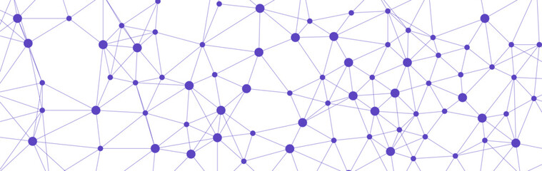 Abstract Network Connections  Purple Geometric Technology Banner