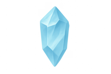 Blue magical crystal mineral with transparent background