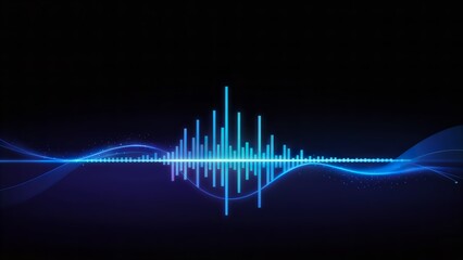 Abstract Neon Blue Digital Sound Wave Equalizer