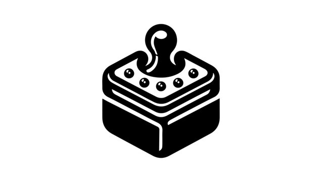 Dreidel LOGO in black and white vector minimal logo, Dice, food and a leaf symbolizing healthy eating, Press for grapes icon, outline style Pro Vector, gamify,  Stingray Leaf Monoline Geometric Logo