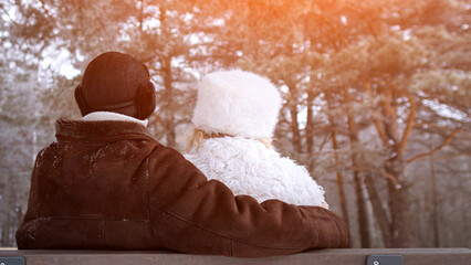 Senior Lovers Relax, Two Elderly Individuals Spend Serene Evening Together Outdoors Peacefully, Older Lovers Relax Quietly In Tranquil Environment Of Peaceful Park During Evening Hours