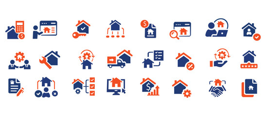 Fototapeta premium Real Estate and Property Management Icon Set: Vector Collection