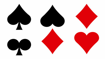 a set of four playing card suits on a white background