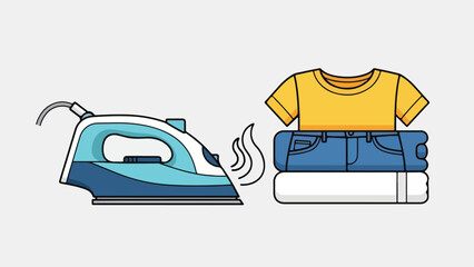 Ironing Clothes an Illustration of Iron, Clothes, and Steam