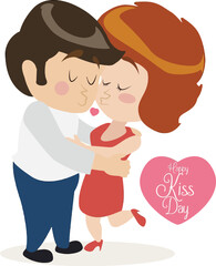 Fototapeta premium Cute Couple Hugging With Warm Love And Romantic Style