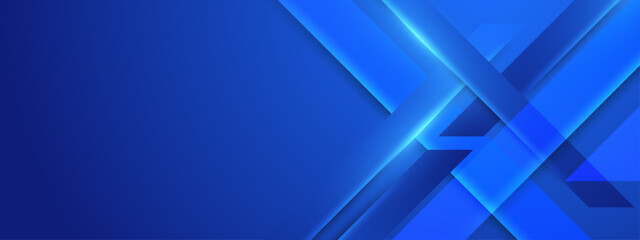 Abstract composition of blue geometric shapes with shining lines, perfect for modern design projects and technology themed materials. Suitable for backgrounds or digital art