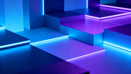 Obraz premium Futuristic abstract geometric background with layered shapes, glowing accents, and a modern technology-inspired color palette.