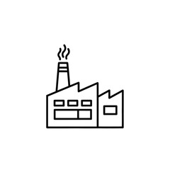 Naklejka premium Industrial Factory Building with Smoke Emission for Manufacturing Concept