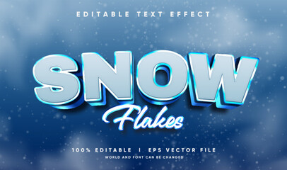 snow flakes vector text effect with modern style