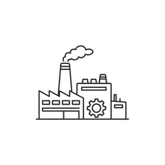 Obraz premium Industrial Factory with Smoke Emission and Mechanical Equipment