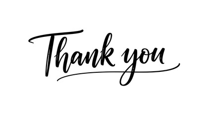 A warm heartfelt Thank you in elegant brush script conveying sincere gratitude on a crisp