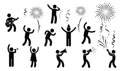 A group of people celebrating with fireworks and music in a joyful scene