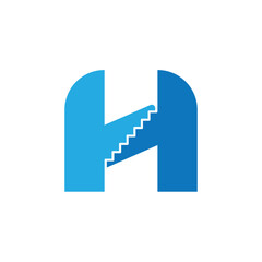letter H building business logo design