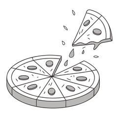 Minimalist Broken Circle with Floating Geometric Segments