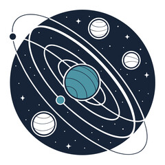 Orbiting Spheres Concept Logo for Global Innovation