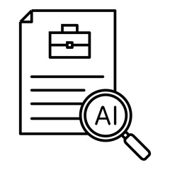 AI business insight line icon with editable stroke