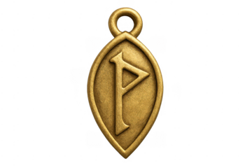 Gold wunjo rune pendant symbol of joy