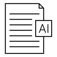AI generated text line icon with editable stroke