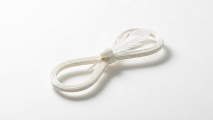 White ribbon on white background