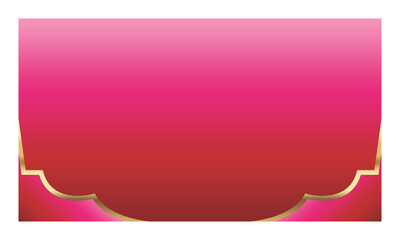 Elegant Ramadan Poster Design with Pink and Red Gradient and Golden Border Accents