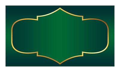 Elegant green gradient background with a luxurious golden ornate frame, perfect for a festive Ramadan poster design, Eid al-Fitr greetings, or Islamic celebration banner templates