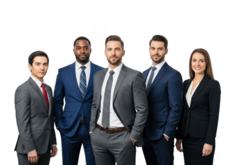 Group of business people isolated on transparent background