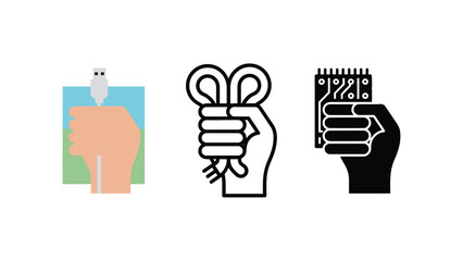 Hand holding technology components, symbolizing connection and innovation