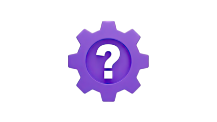 Purple Gear with Question Mark