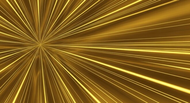 Close up Flashy gold focus line effect background