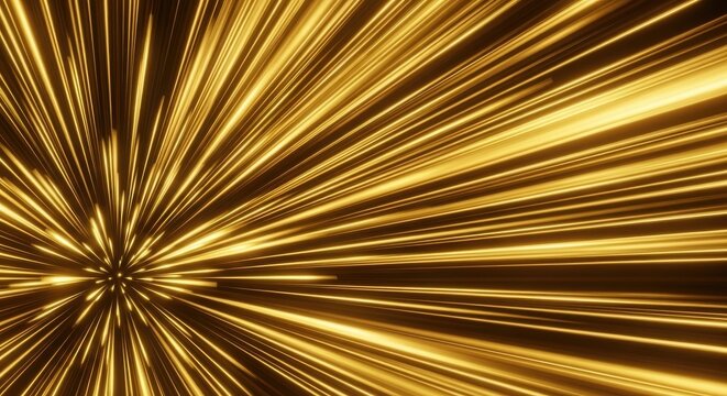 Close up Flashy gold focus line effect background