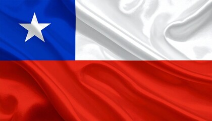 Chile national flag with white and red stripes, blue square, and central white star.