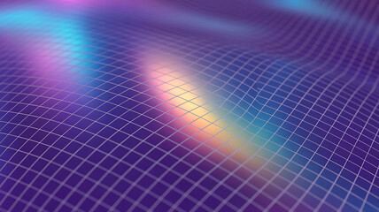 Abstract colorful wave grid design element on transparent background