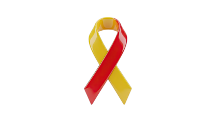 Red and Yellow Awareness Ribbon