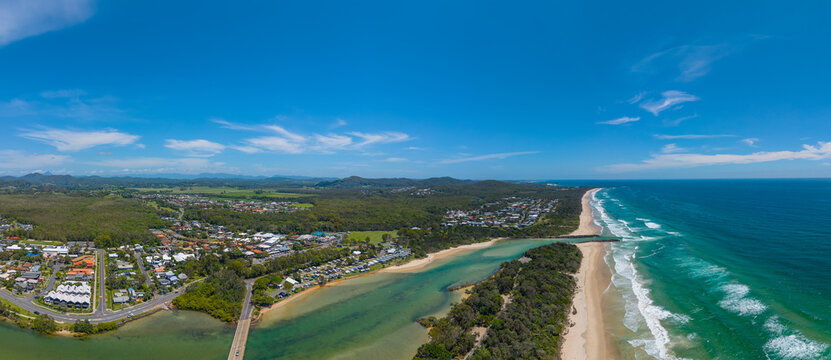 Aerial view of Pottsville on the far north coast of new south wales