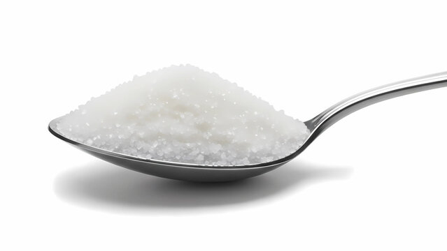 Sweet Sugar Crystals in Spoon &mdash; Minimal Isolated Food Image