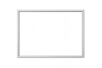 Whiteboard blank frame with transparent background for educational and business presentations, empty teaching canvas
