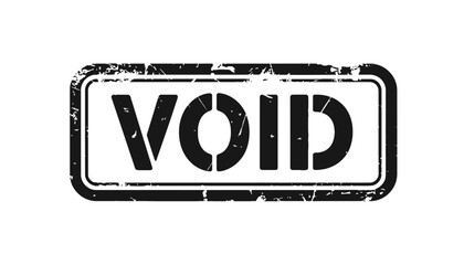 A black and white image of a void stamp on a plain background