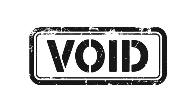 A black and white image of a void stamp on a plain background